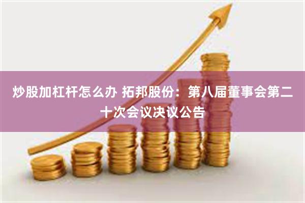 炒股加杠杆怎么办 拓邦股份：第八届董事会第二十次会议决议公告